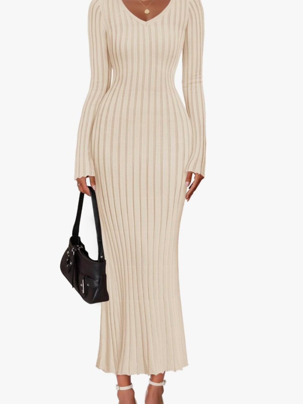 Thick Knit Tan Dress